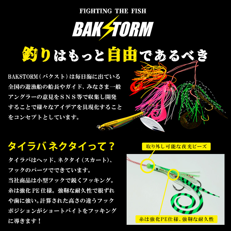 BAKSTORMタイラバネクタイミニタコベイトフック2個付長さ14cm単品スカート交換用